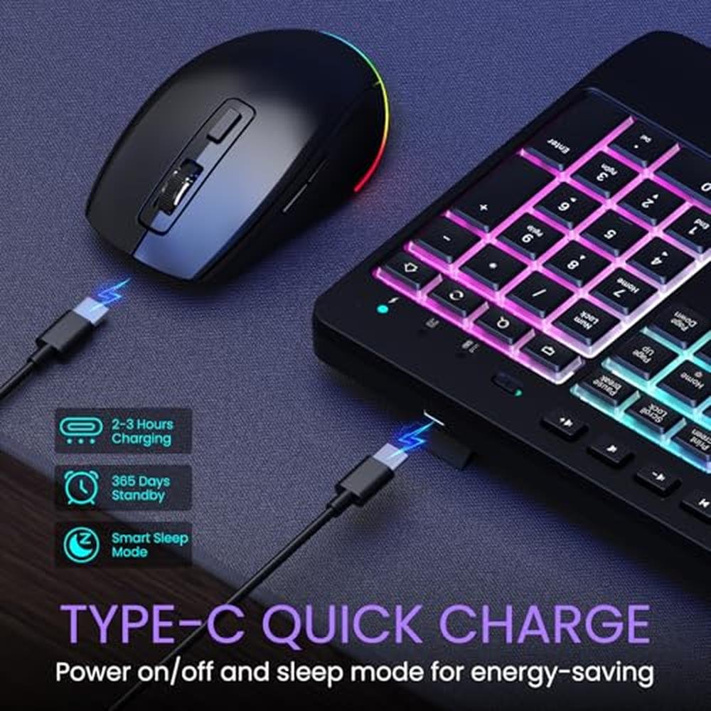 Wireless Keyboard Mouse: VEILZOR 2.4G Rechargeable Keyboard – In Use