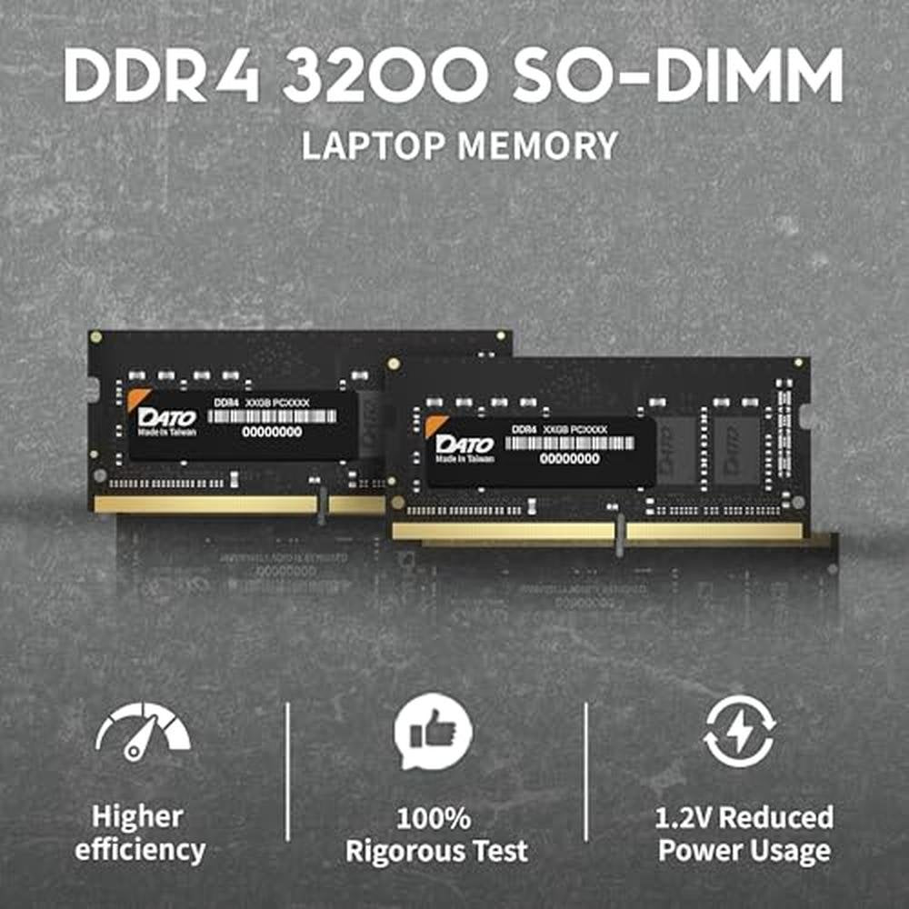 SODIMM Dato: DATO 16GB DDR4 3200MHz PC4-25600 CL22 1.2V – Side View