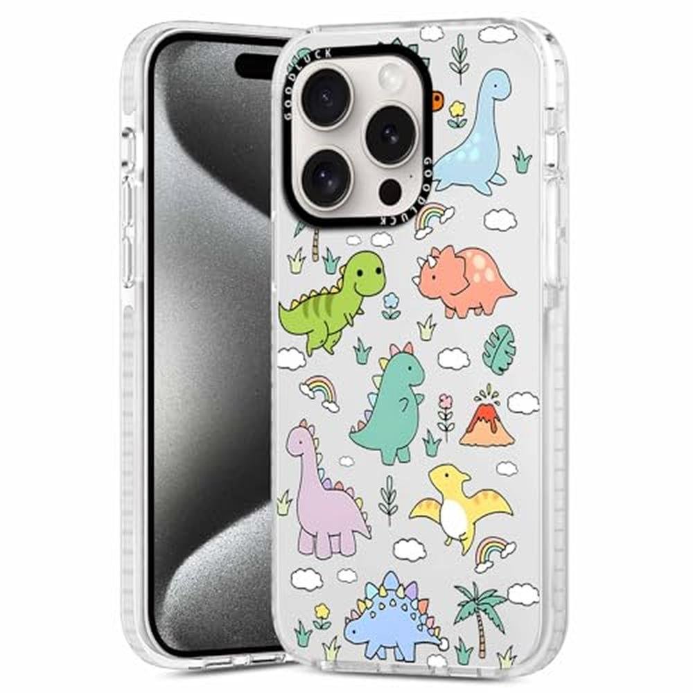 Cartoon Animals: RUMDEY 2 Pack Cute Clear Dinosaur Phone – Close-up Detail