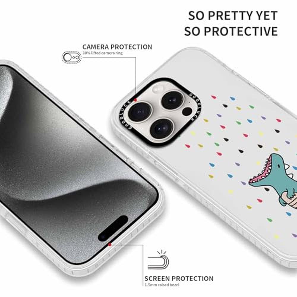 Cartoon Animals: RUMDEY 2 Pack Cute Clear Dinosaur Phone – In Use