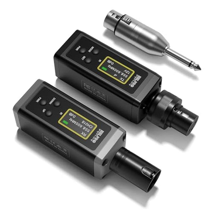 HHLPRO UHF Wireless XLR Transmitter and Receiver – Front View