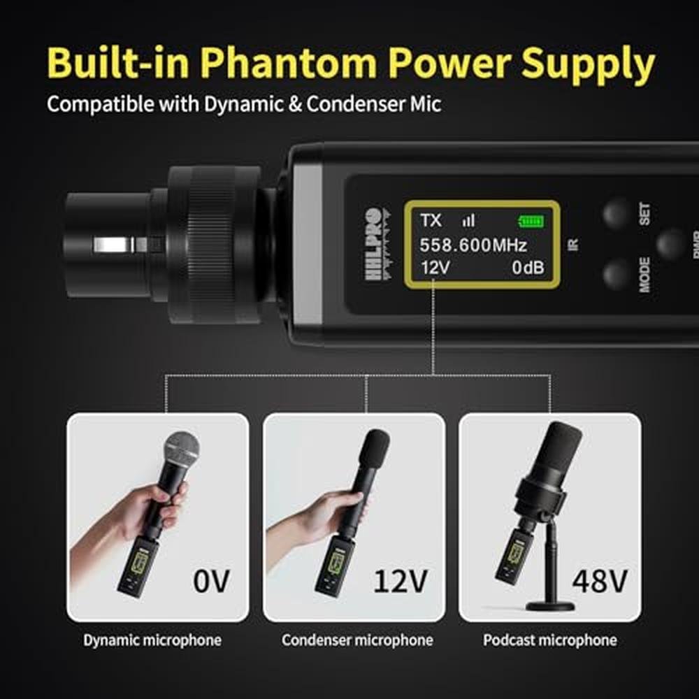 HHLPRO UHF Wireless XLR Transmitter and Receiver – In Use