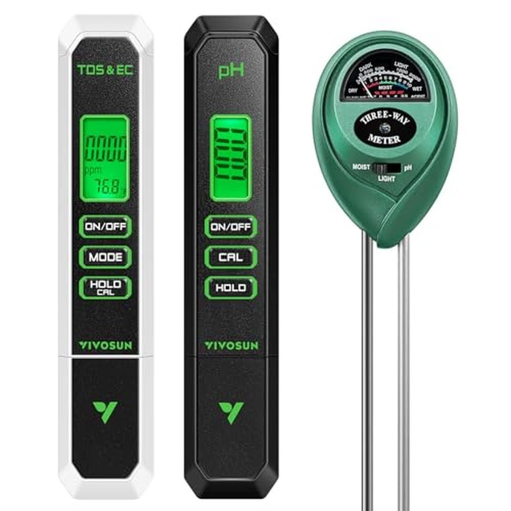 Precision Gardening: VIVOSUN Digital pH Meter 3-in-1 – Front View