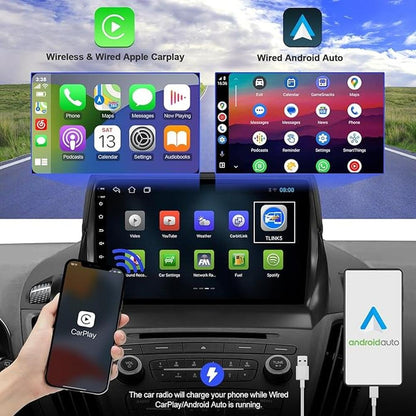 2+32G Android 12 Double Din Car Stereo for Ford Escape – Side View