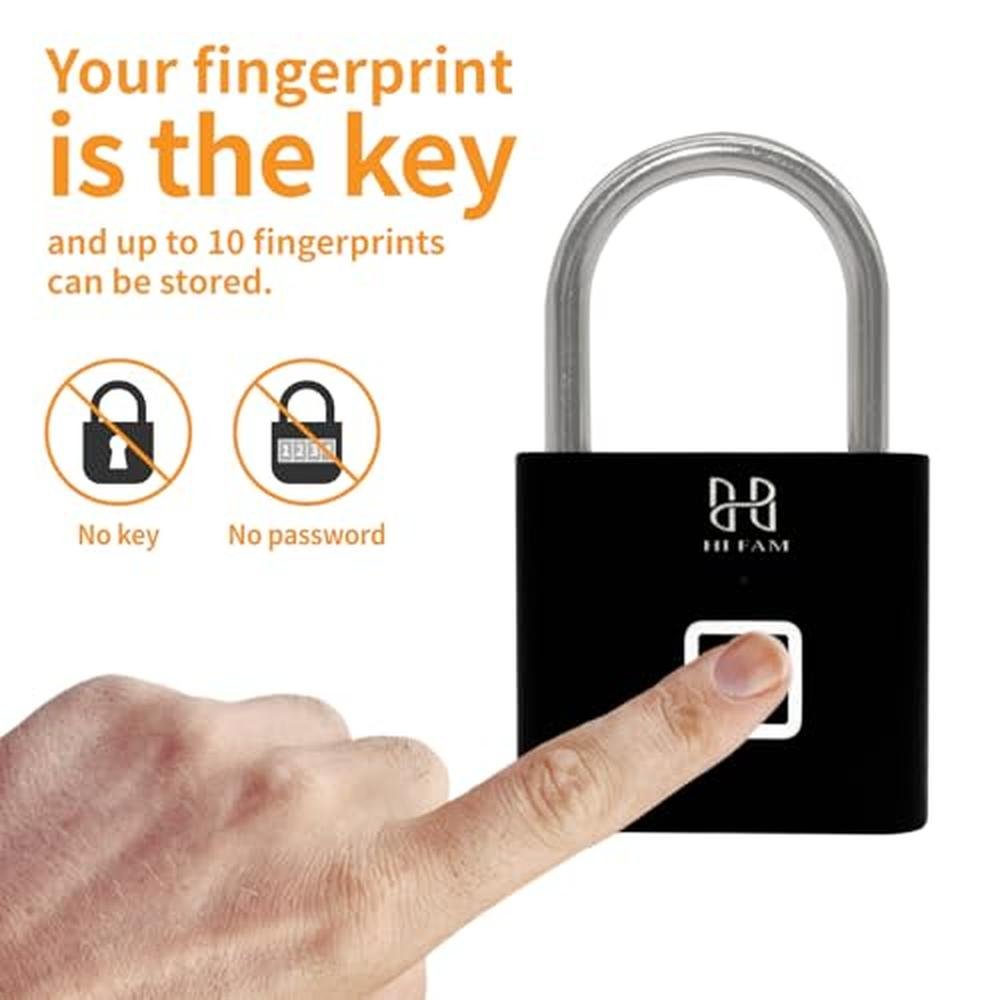 Premium Grade HIFAM Fingerprint Padlock – Close-up Detail