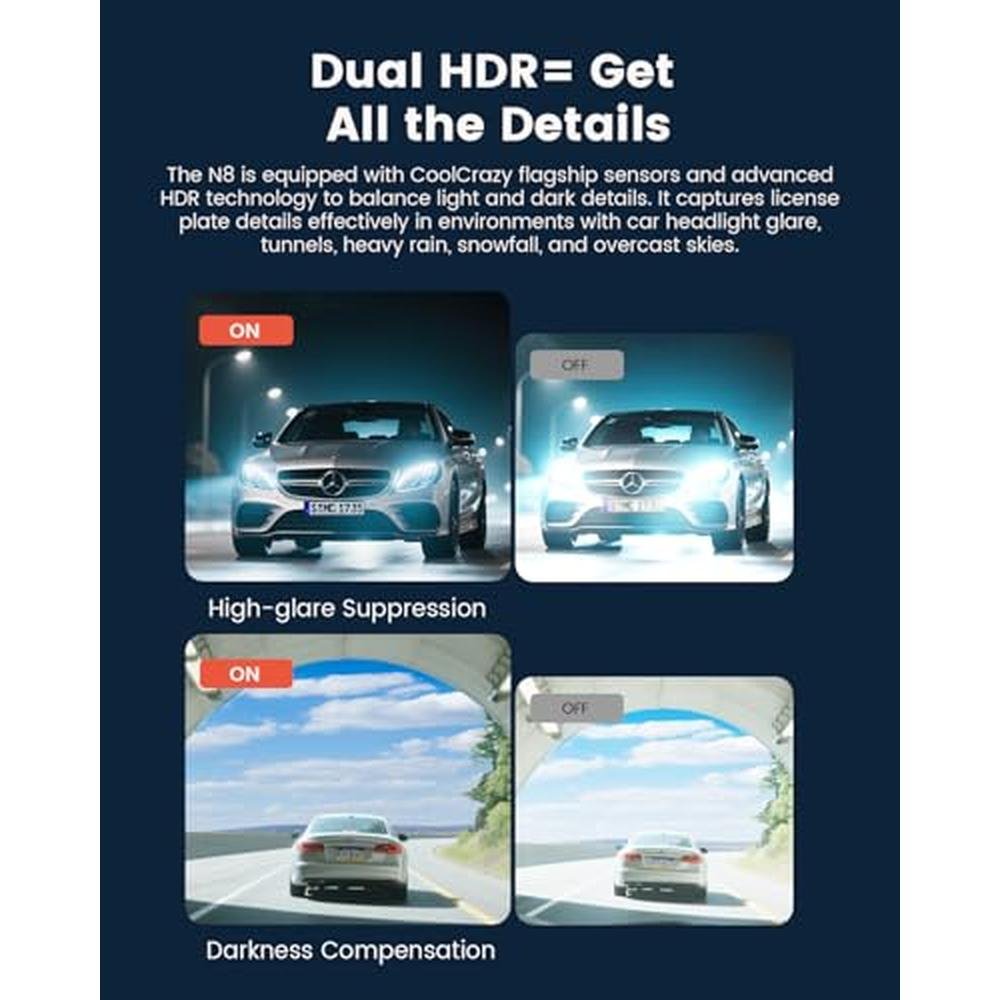 Dash Cam Front Rear 4K 1080P: COOLCRAZY N8 – In Use