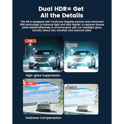 Dash Cam Front Rear 4K 1080P: COOLCRAZY N8 – In Use