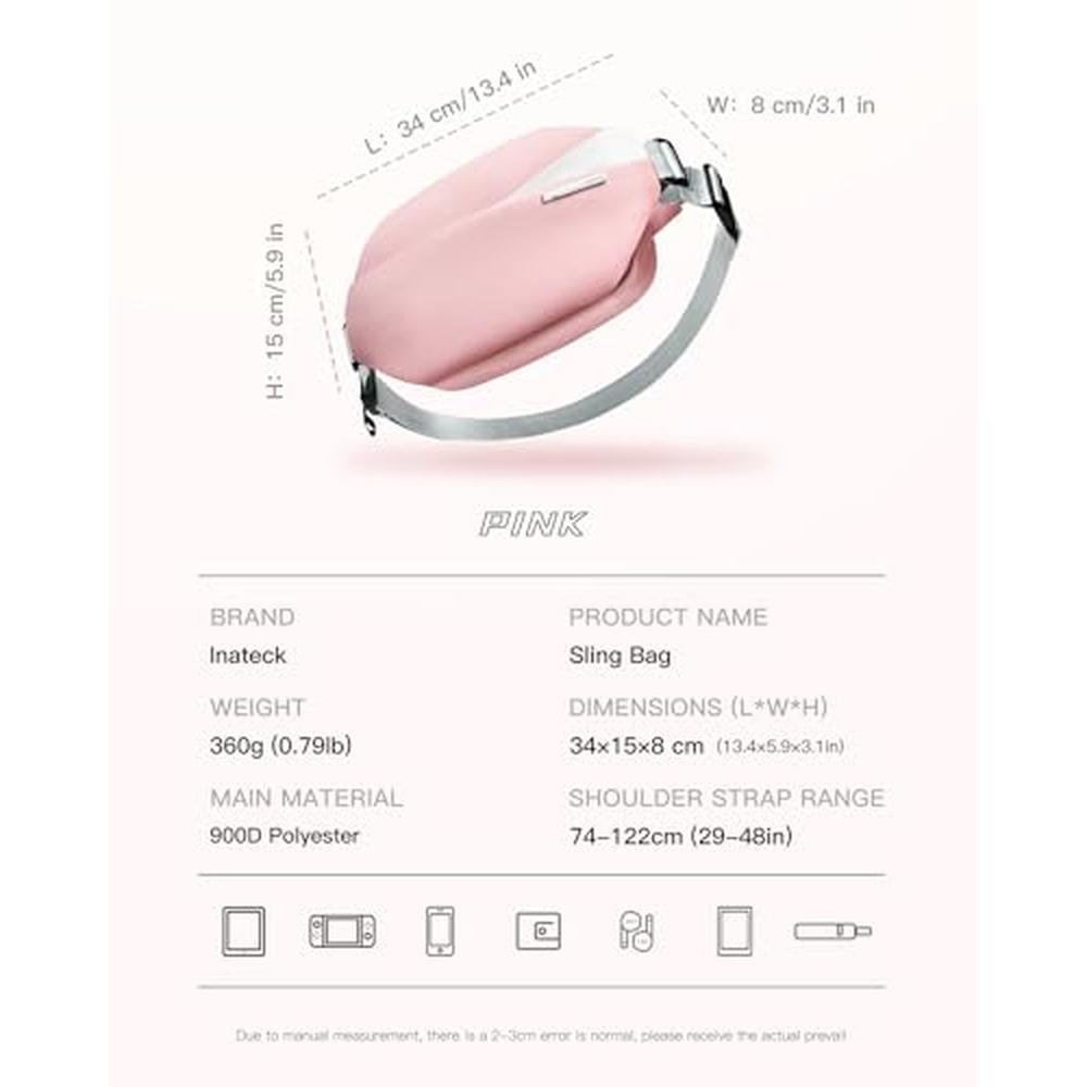 Bag Shoulder: Inateck Sling Bag X Multi-Pocket Crossbody – Side View