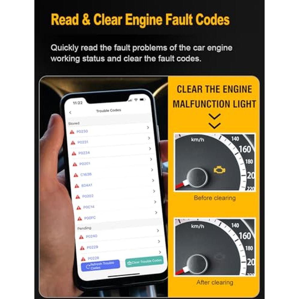 FlyroadUp OBD2 Scanner Bluetooth for iPhone iOS Android – In Use