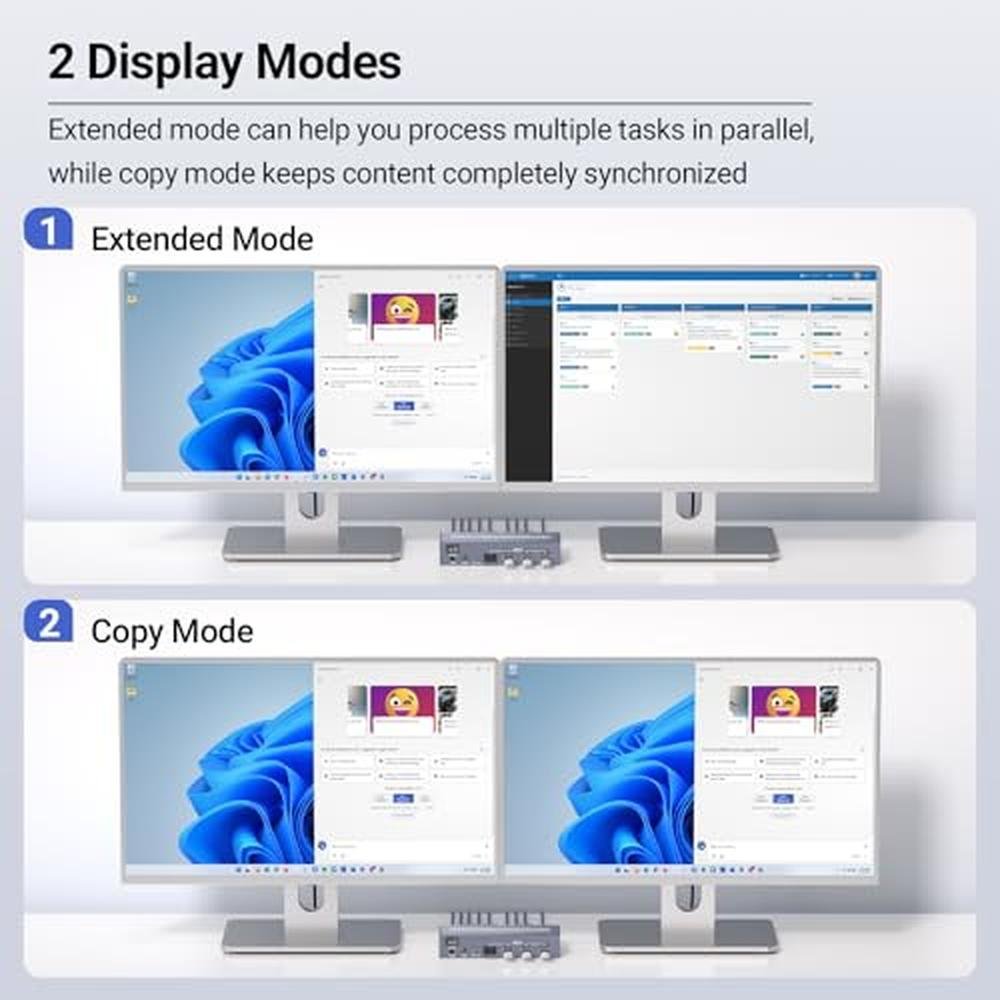 KVM Switch: 4K60Hz USB3.0 Dual Monitor HDMI KVM Switch – In Use