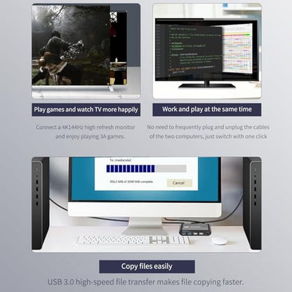 KVM Switch: 8K DP KVM Switch with 2-Port DisplayPort and – Close-up Detail