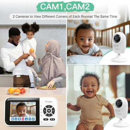 WiFi Simyke: Simyke 1080p Smart AI 2 Camera Video Baby – Side View