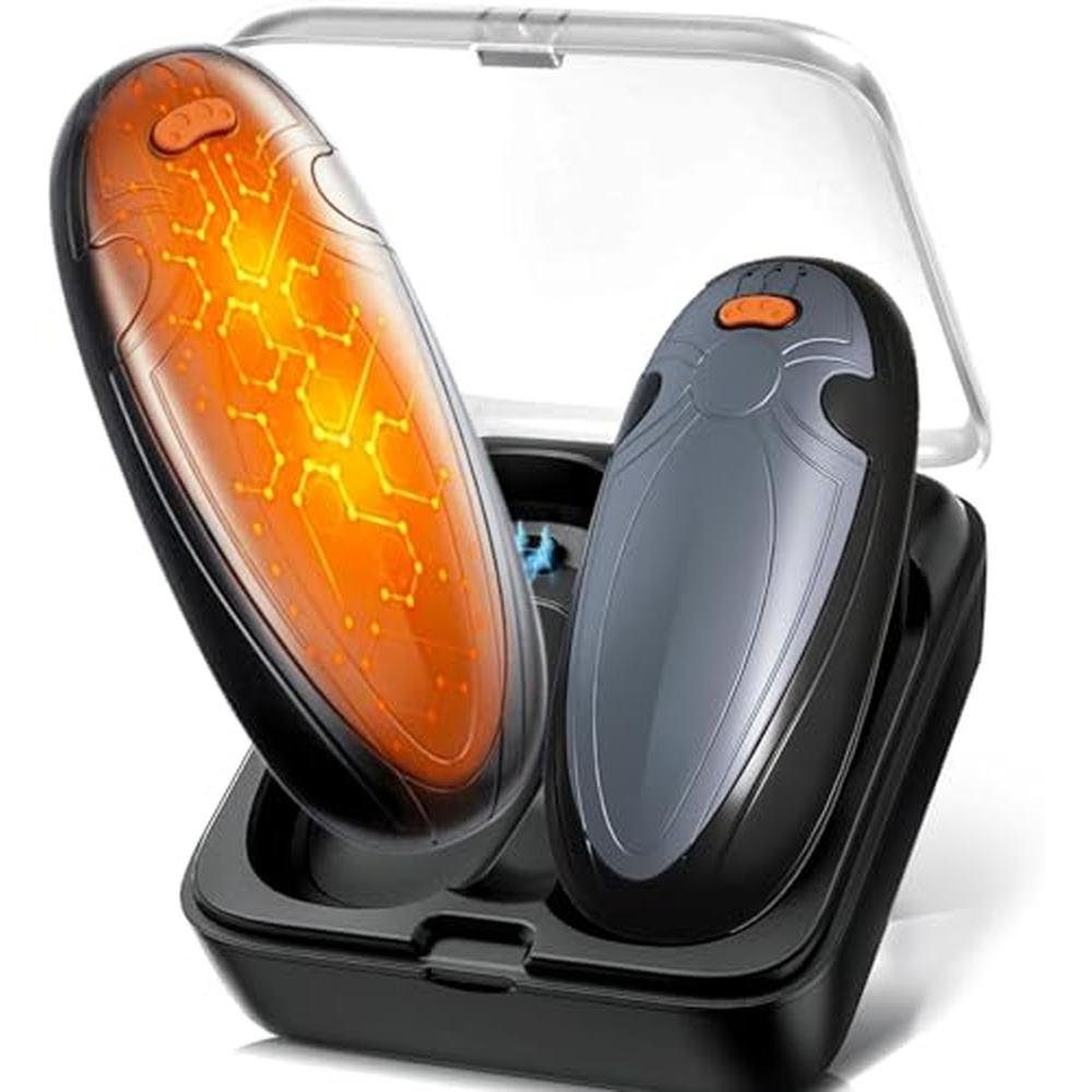 Hand Warmers: Rechargeable 2-Pack with Charging Case – Front View