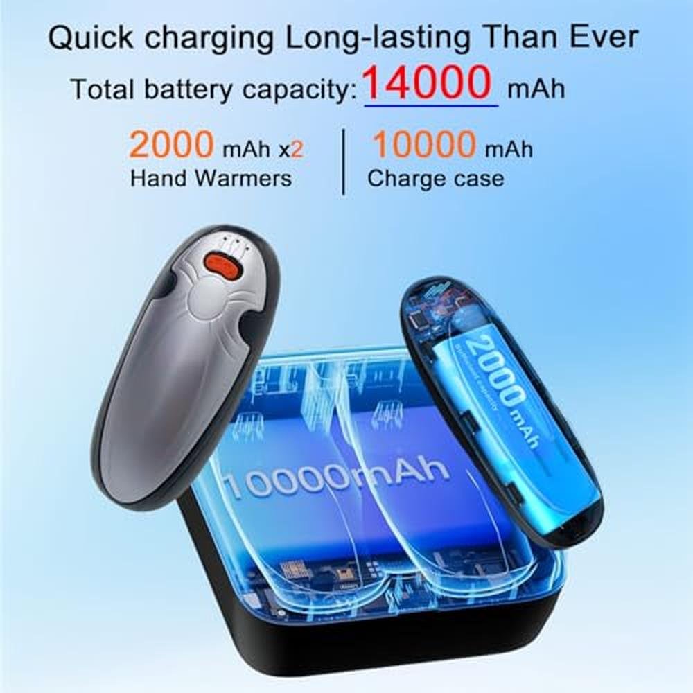 Hand Warmers: Rechargeable 2-Pack with Charging Case – Side View