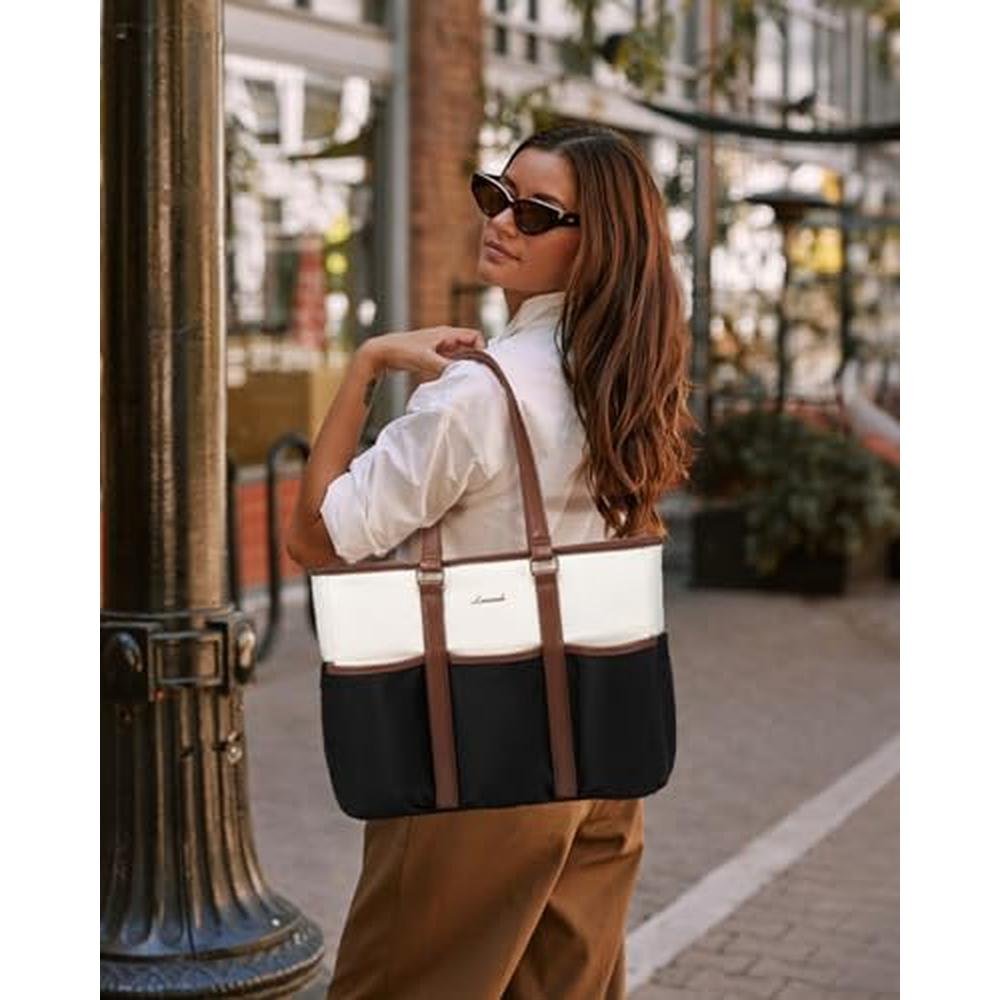 LOVEVOOK Women's Work Tote: LOVEVOOK Laptop Tote Bag 17 – Side View