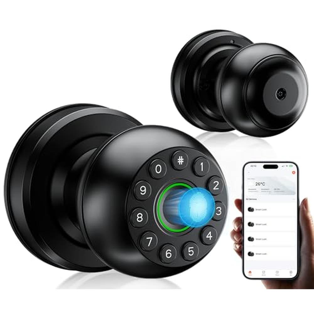 Advanced Door Security: Pulido 4-in-1 Fingerprint Door Lock – Front View