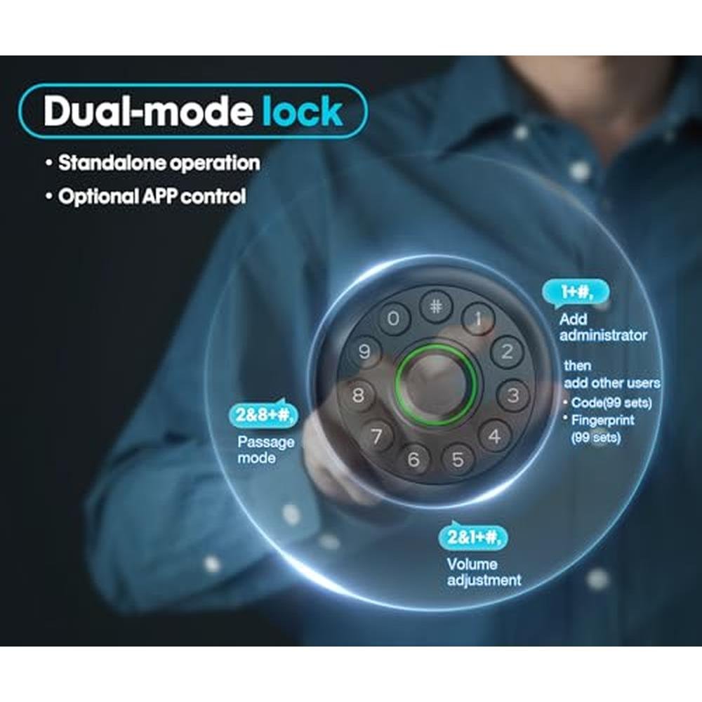 Advanced Door Security: Pulido 4-in-1 Fingerprint Door Lock – Side View