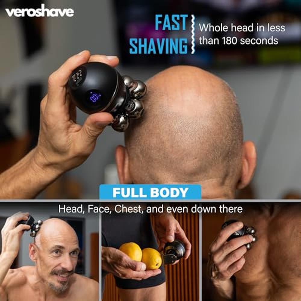 Bald Head Shaver: Veroshave 7-Blade Cordless Hair Shaver – Packaging