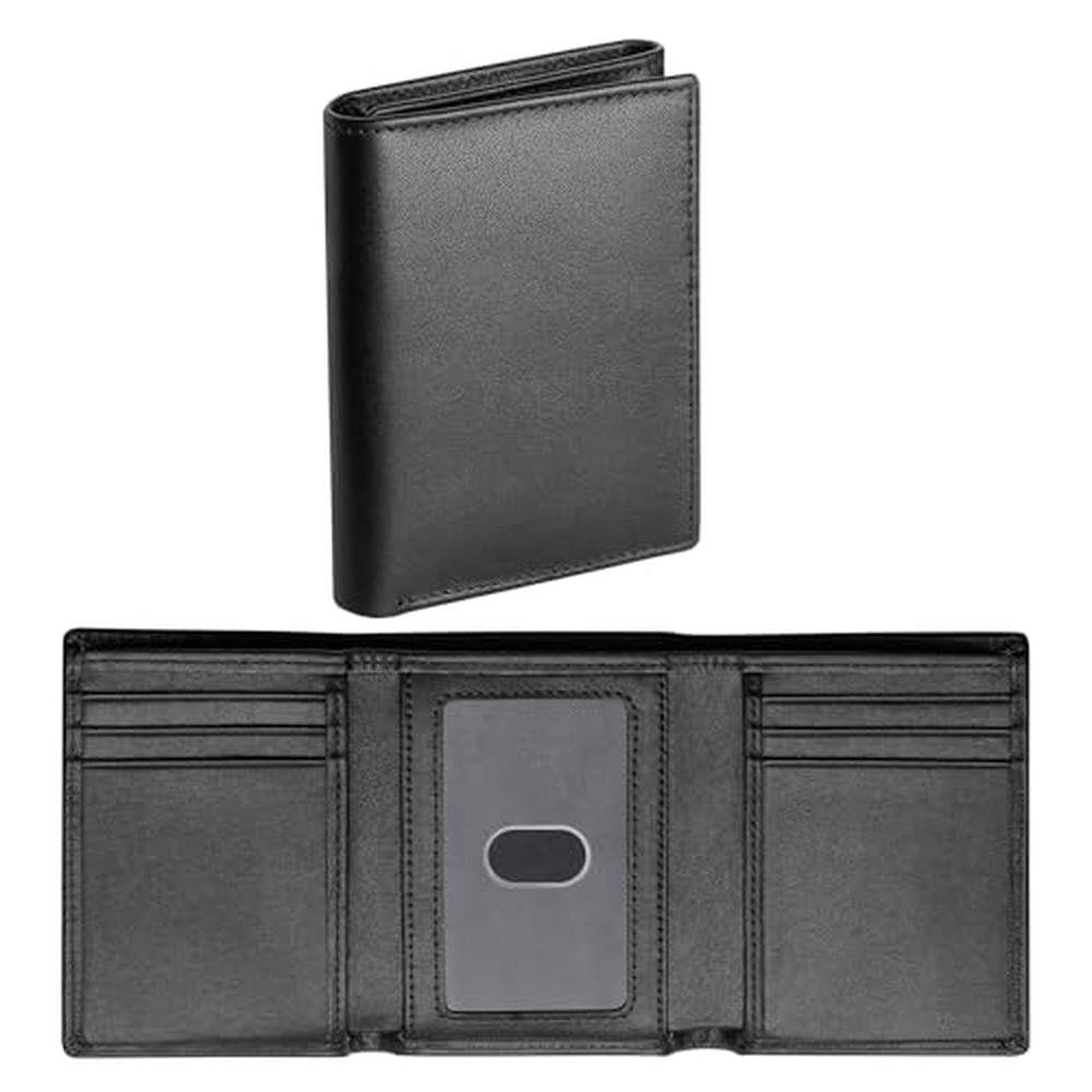 BSMUWOT Genuine Leather Trifold Wallet for Men – Front View