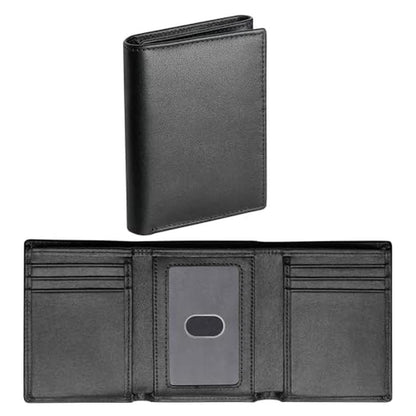 BSMUWOT Genuine Leather Trifold Wallet for Men – Front View