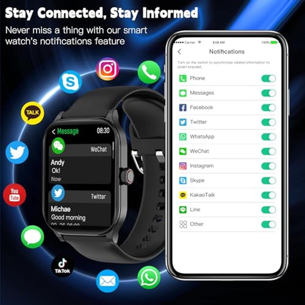 Smart Watch for Women: IP68 Waterproof Activity Tracker – Side View