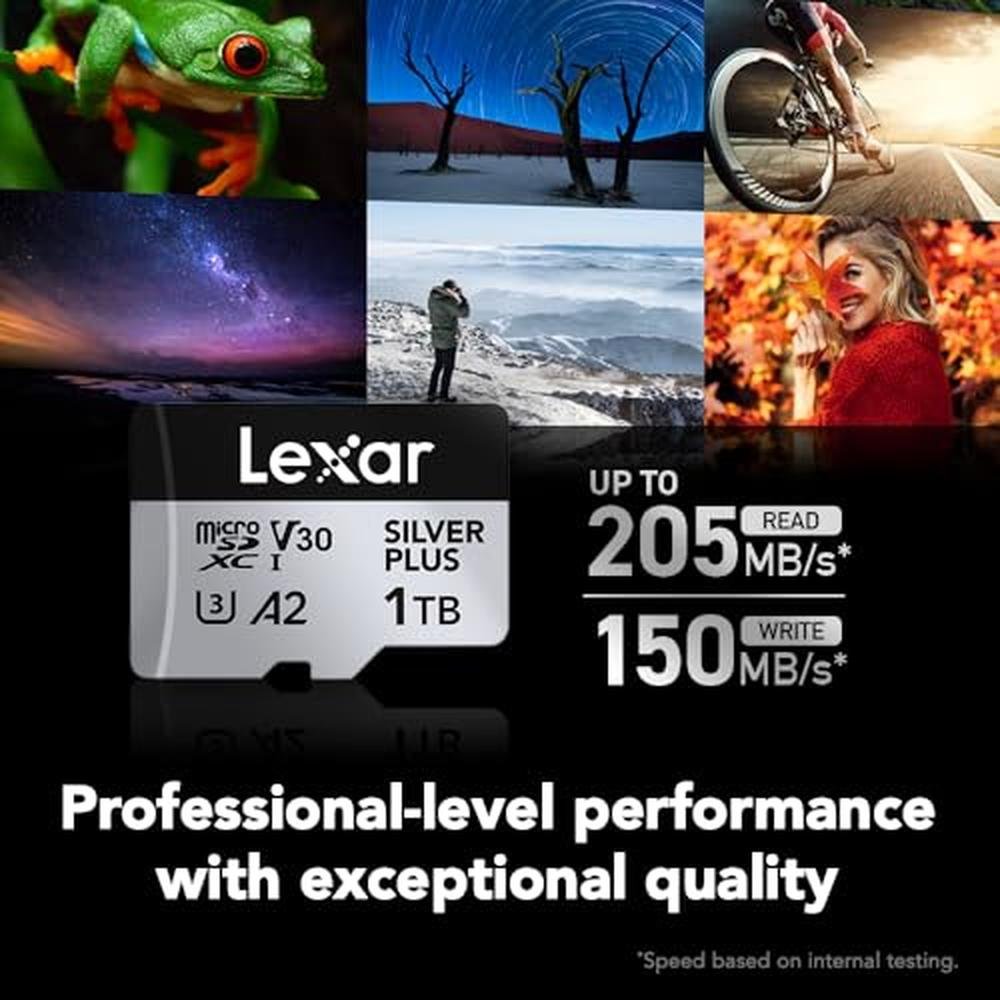 Lexar Professional 1T Silver Plus Micro SD Card – Side View