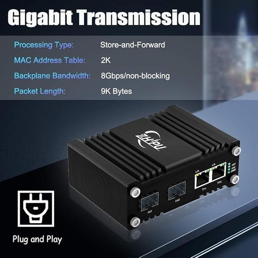 Mini Industrial 2 Port Ethernet Switch with 2 SFP Slot – Packaging