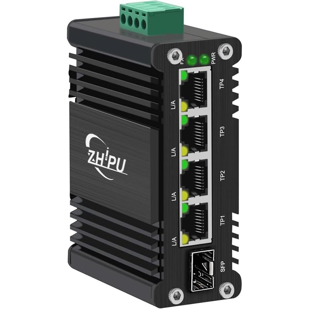 Industrial Gigabit 4 Ports Ethernet Switch with 1 SFP Slot – Front View