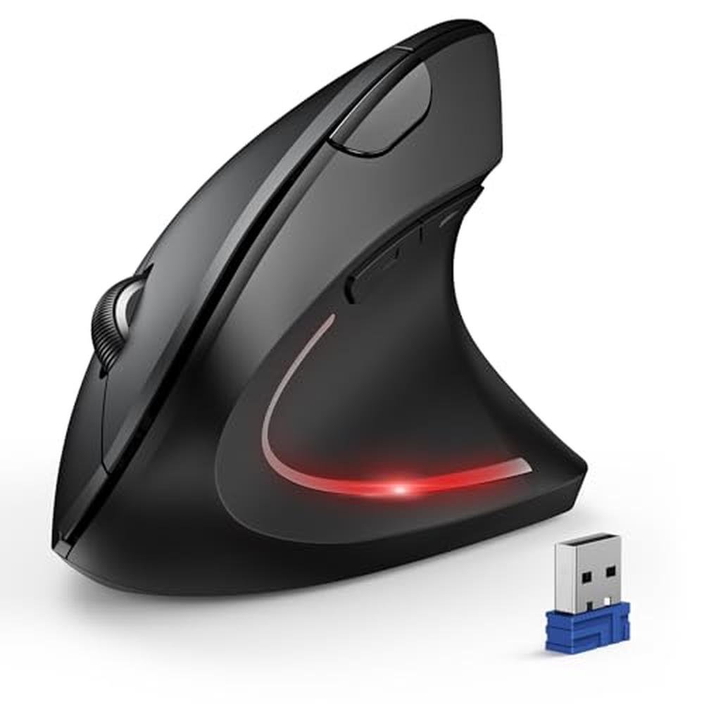 TECKNET Ergonomic Mouse: Wireless Bluetooth Vertical Mouse – Front View