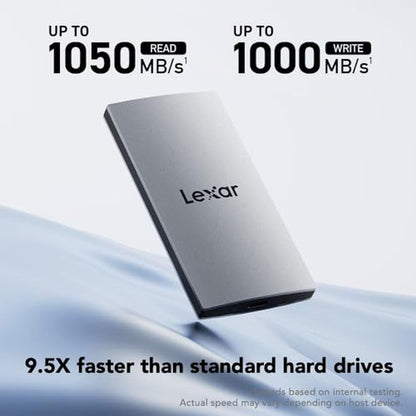 Lexar 2TB ES3 External SSD: Up to 1050MB/s Read – Side View