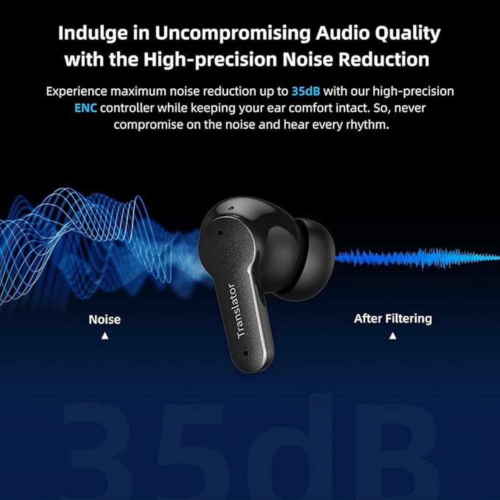 Offline AI Translator Earbuds M3 Language Translator Device – Side View