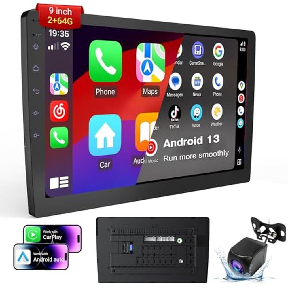 Haudio Double Din Car Stereo: 9 HD Touchscreen – Front View