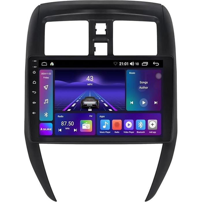 ASURE 10.1 inch Car Stereo Radio Upgrade for Nissan Versa – Front View