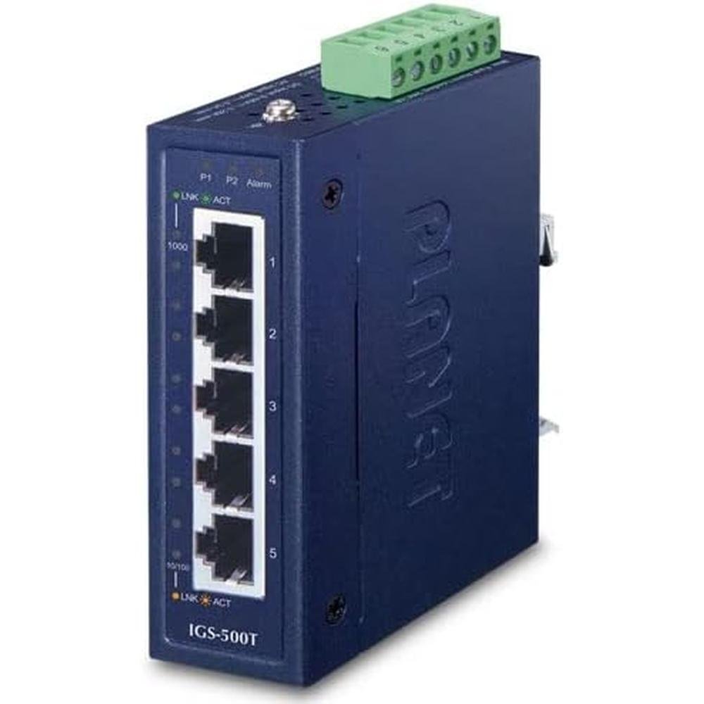 Planet IGS-500T: 5-Port 10/100/1000T Gigabit Ethernet Switch – Front View