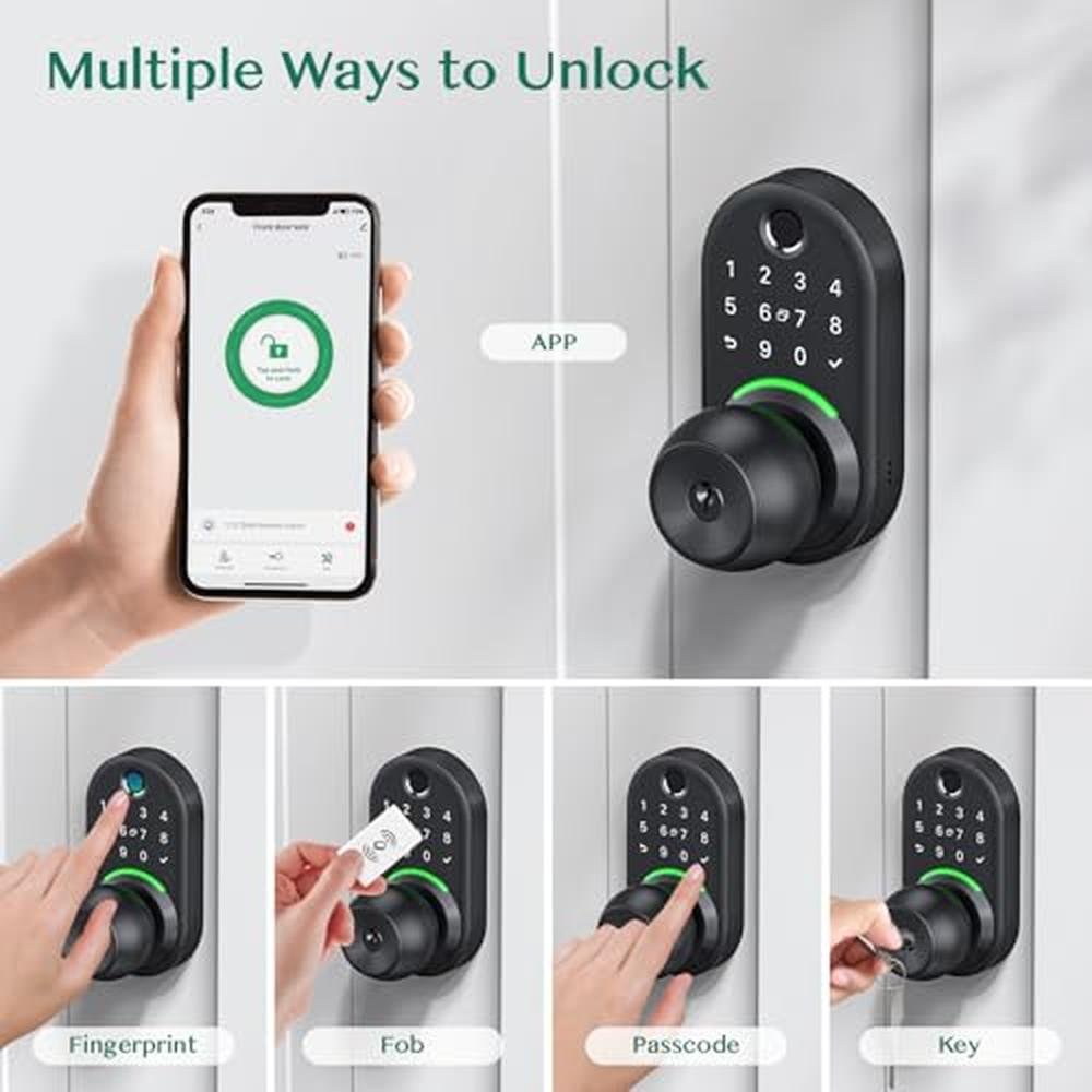Premium Grade Keypad Smart Door Lock with Knob – Side View