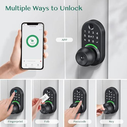Premium Grade Keypad Smart Door Lock with Knob – Side View