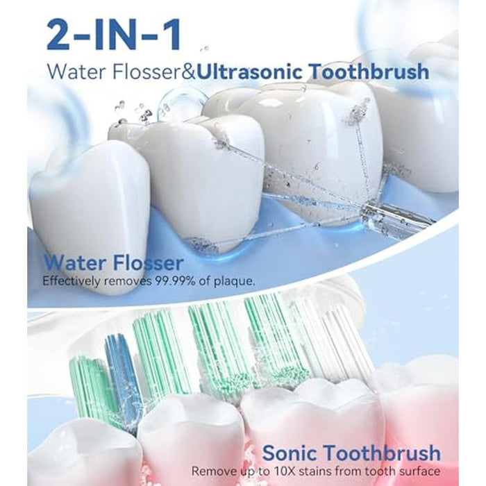 Water Flosser & Ultrasonic Electric Toothbrush Combo – Front View