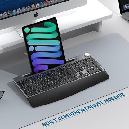 GAMCATZ Ergonomic Wireless Keyboard with Wrist – In Use