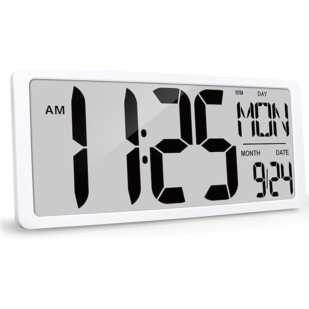 Wall Clock: 18-5 Extra Large Digital Wall Clock Battery – Front View
