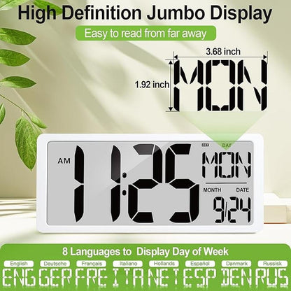 Wall Clock: 18-5 Extra Large Digital Wall Clock Battery – In Use
