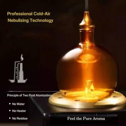 Essential Oil Nebulizer: USMLMOOT Gold Fire Original Design – Side View