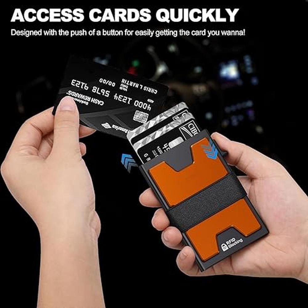 Wallet Slim: SEMORID Aluminum Card Holder – Side View