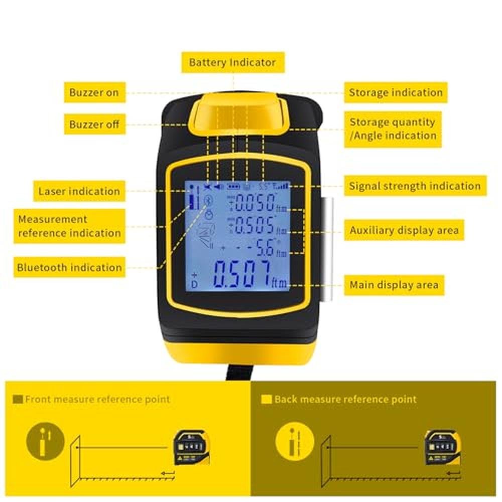 Laser Tape Measure: 4-in-1 Laser Level Crosshairs 130ft/40m – Close-up Detail