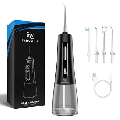 Rechargeable Water Flosser: 300ML Oral Irrigator with 4 – Front View