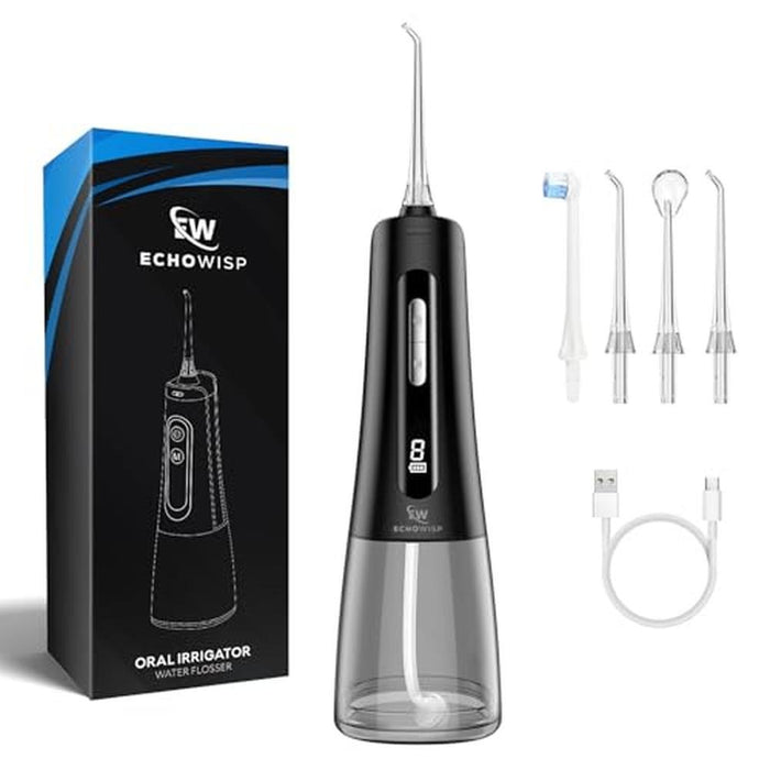 Rechargeable Water Flosser: 300ML Oral Irrigator with 4 – Front View