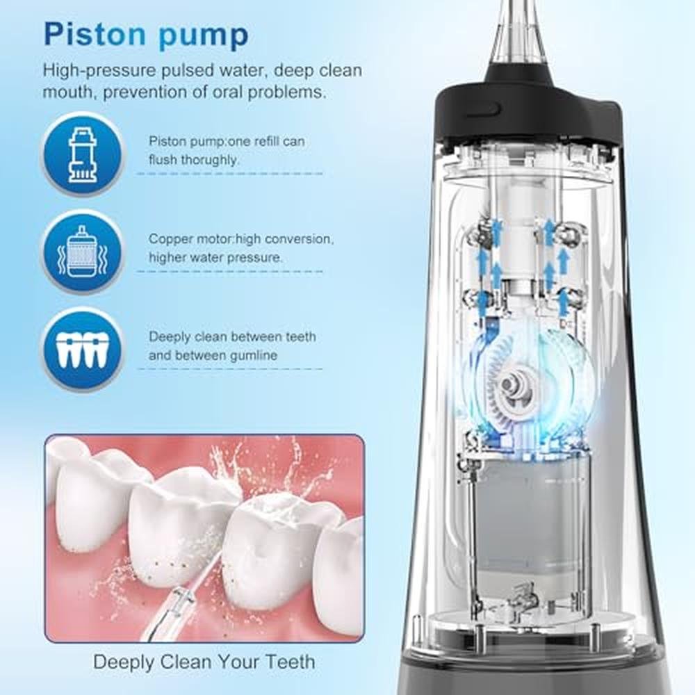 Rechargeable Water Flosser: 300ML Oral Irrigator with 4 – In Use