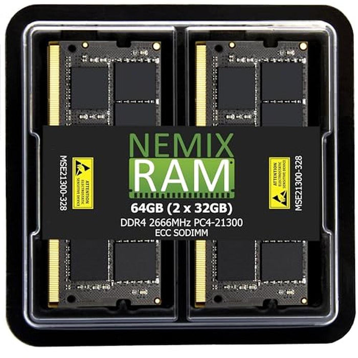 NEMIX RAM: 64GB (2X32GB) DDR4 2666MHZ PC4-21300 2Rx8 1.2V – Front View
