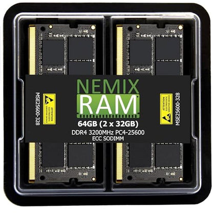 NEMIX RAM: 64GB (2X32GB) DDR4 3200MHZ PC4-25600 2Rx8 1.2V – Front View