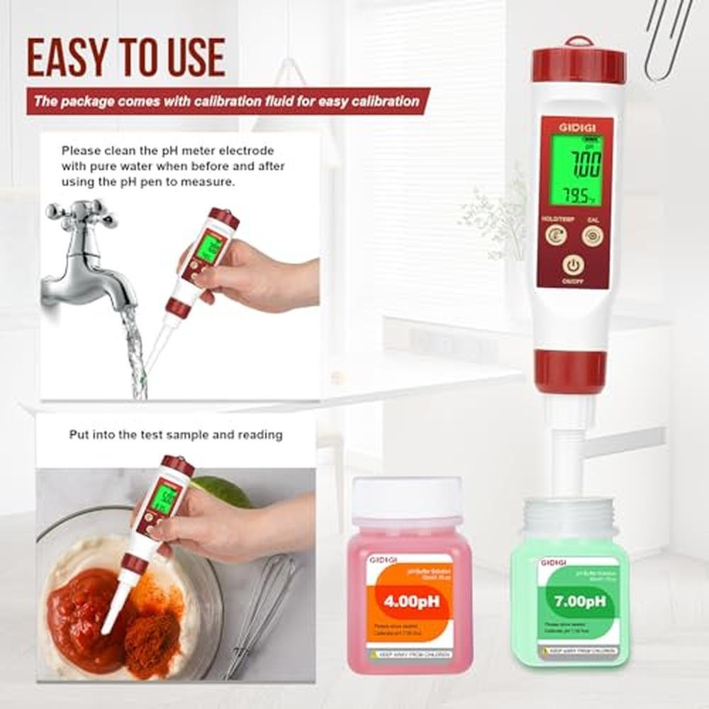 Digital pH Meter for Food: pH Test Pro – Side View