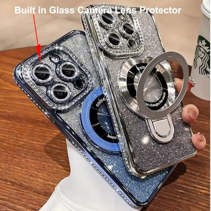 Case iPhone 16 Pro Max: Changjia Magnetic Stand Glitter Case – Close-up Detail